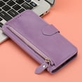 thumbnail image 1 of Purse Cover for iPhone XS/X, Zipper Design Shock-Absorbtion Folio Cover, with Kickstand Card Slots Magnetic Wrist Strap Flip Case for iPhone XS/X (5.8 Inch),Purple, 1 of 9