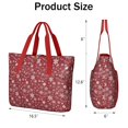 thumbnail image 3 of Tote Bag for Women - Red Christmas Snowflake Pattern Shoulder Bag - Large Utility Work Duffle Bag with Zipper Handbag for Travel, Work, Sprots, 3 of 5