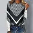 thumbnail image 2 of Pompotops Hauts Amples à Col Rond pour Femmes T-Shirts Imprimés Décontractés Blouse à Manches Longues en Solde, 2 of 5