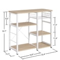 thumbnail image 2 of Wellynap Kitchen Baker's Rack, Coffee Bar Cabinet, Microwave Stand 3-Tier Bakers Racks for Kitchens with Storage, Oak, 2 of 10
