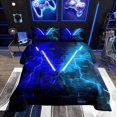 thumbnail image 1 of Erosebridal Ensembles de Literie Gaming Lightsaber Double avec Couette, Insert de Couette Néon Lightning, Décor Mode Moderne, Réversible, 1 of 8