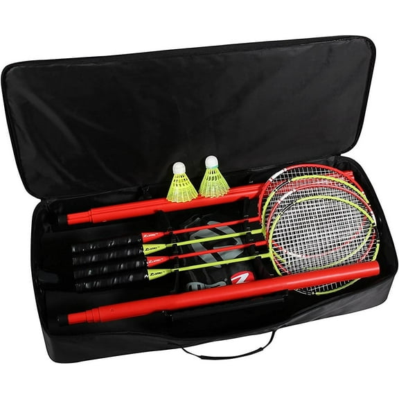 Portable Badminton Set with Freestanding Base - Quick Assembly & No Tools Needed