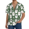 thumbnail image 3 of KLL Alpaca Faces Print Men's Shirt Short Sleeve Button Down Summer Cuba Beach Shirts- 4X-Large, 3 of 7