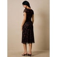thumbnail image 2 of Elegant Blue Floral Print Midi Dress With V-Neck And Lettuce Trim Detail, 2 of 10