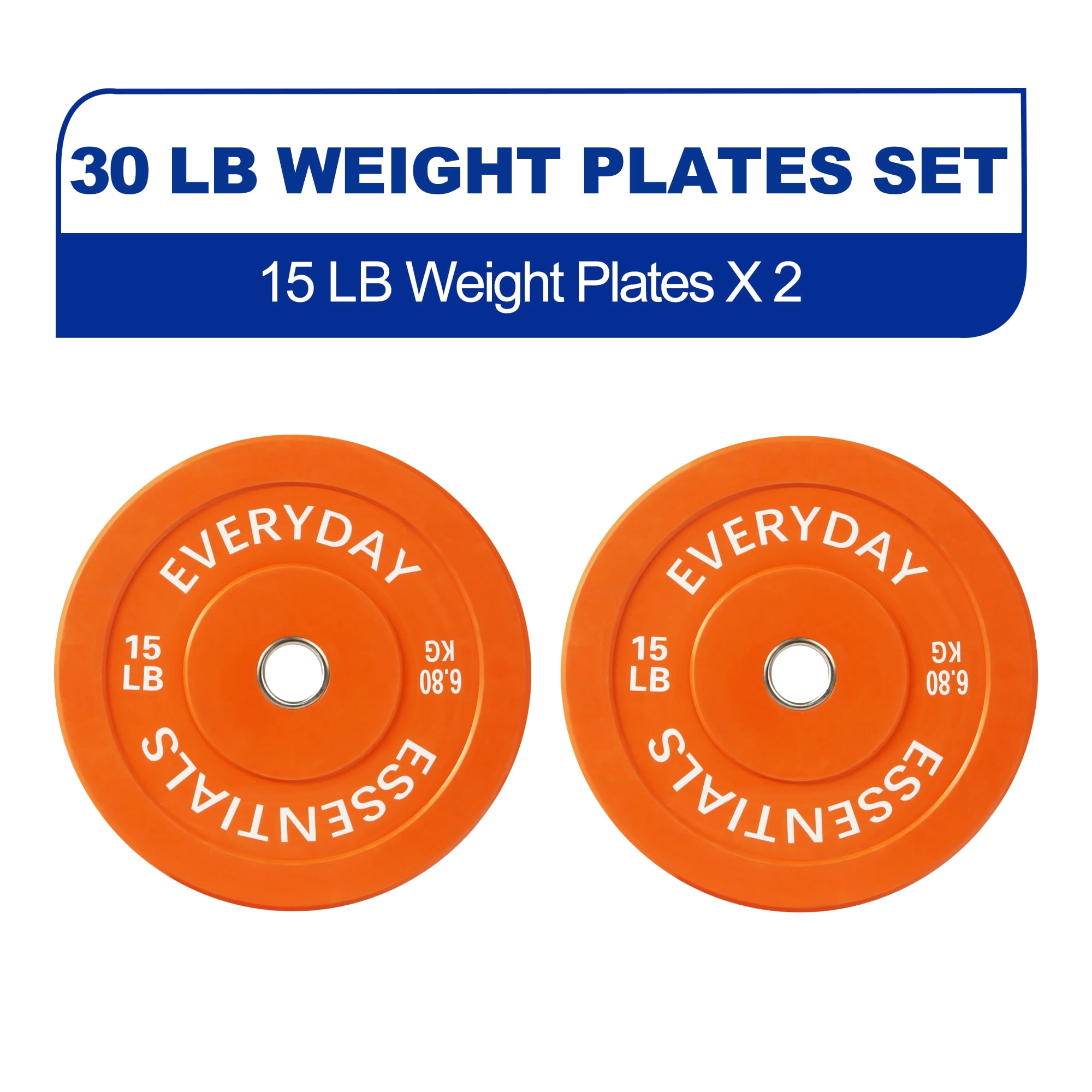 BalanceFrom Olympic Bumper Plate Weight Plate, 15 lbs Pair Color