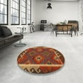 thumbnail image 3 of Ahgly Company Indoor Round Contemporary Light Brown Oriental Area Rugs, 8' Round, 3 of 6