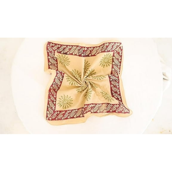 Bandana Scarf Head Scarf Scarves For Women Block Print Bandana Handmade Block Print Natural Colours