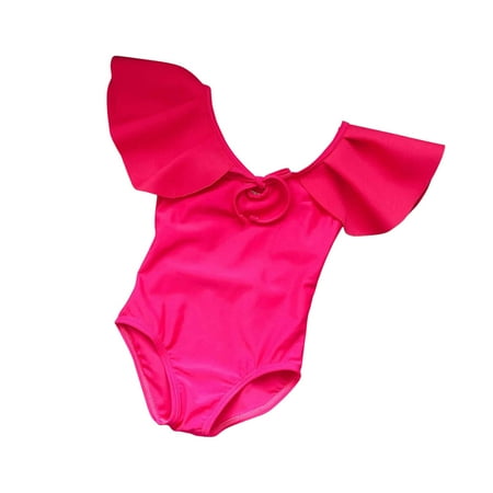 

Girls Swimsuit Deals AIEOTT Bathing Suits For Girls Toddler Baby Girl s Swimsuit Short Sleeve Ruffle Solid Color One-piece Swimwear Little Girls Summer Kids Swimsuit Summer Savings Clearance!