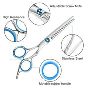 Hair Thinning Shears Professional Teeth Scissors with Adjustable Screw Barber Scissor for Texturizing Styling - Stainless Steel