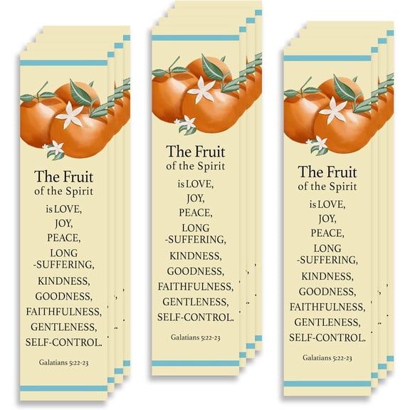 Christian Verses Bookmark | Page Marker Divider | The Fruit of The Spirit Galatians 5:22-23 (Pack of 12)