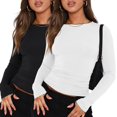 thumbnail image 1 of Crop Workout Tops for Women Pack Summer Short Sleeve Gym Athletic Compression Shirts Cute Tight Basic Tops Tee, 1 of 6