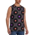 thumbnail image 2 of Balery Vinyl Records Musical Notes Camisetas sin mangas para hombre, absorbe la humedad y protege contra el mal olor.-3X-Large, 2 of 7