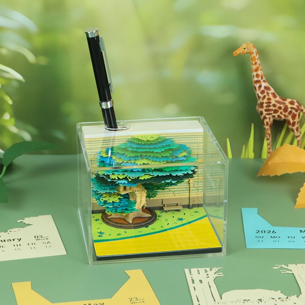 Giaone Weekly Planner With 3D Paper Craft Spring Landscape For Office Organization
