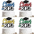 thumbnail image 3 of Class of 2026 Graduation Cupcake Toppers Cake Picks for Party Desserts Fun Decorations for Graduation Celebrations Graduation Cake Decorations - Congrats Grad Cake Toppers, 3 of 8