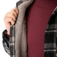thumbnail image 4 of Men's Smith's Workwear Sherpa-Lined Plaid Microfleece Shirt Jacket Color: Storm Gray Size: XXL, 4 of 5