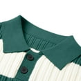 thumbnail image 5 of RYDCOT Men's Color Block Striped Lapel Neck Knit Sweater Casual Warm Fall Winter Top Green, 5 of 9