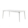 thumbnail image 3 of Posh Living Leroy 90" Marble Dining Table With Metal Legs in White/Silver, 3 of 8