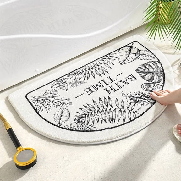 WEISIPU Half Round Bathroom Rugs Non Slip Soft Bath Mat Shower Mat Bathtub Rugs Washable Carpet Bathroom Floor Door Mat