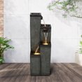 thumbnail image 3 of 39.3” High Water Fountain with LED Lights - Indoor/Outdoor Modern Floor-Standing Waterfall Fountain for Home and Garden Decor, 3 of 12