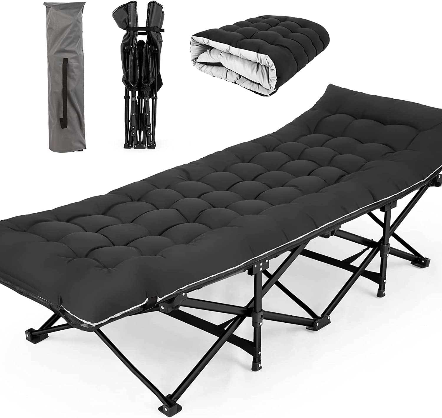 Yodudm Folding Camping Cot, Portable Camping Cot for Adults, 900LBS
