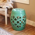thumbnail image 2 of Sunnydaze Knotted Quatrefoil Ceramic Decorative Garden Stool - Modern Indoor/Outdoor Glazed Round Drum Side Table - Multipurpose Accent Piece - Jade -18", 2 of 9