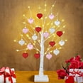 thumbnail image 5 of ICQOVD USB/Battery Operated Valentines Decor Tree Light,Valentines Day Decor 24 Inch Decorations Lighted Tree with 18 Heart Ornament,Easter Decorations, 5 of 6