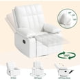thumbnail image 3 of LAZZO Recliner Chair with Adjustable Armrests, Upholstered Swivel Rocking Chair for Nursery and Living Room, White-Straight Line Tufting, 3 of 8