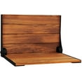 thumbnail image 3 of Silhouette Natural Teak Wood Wall Mount Folding Shower Seat Bench with Silver Frame, 3 of 7