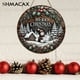 thumbnail image 5 of 2D Feliz Navidad Selva nevada Muñeco de nieve Casa de invierno Estilo retro Navidad Año Nuevo Porche de madera Corona Decoración colgante, 5 of 5