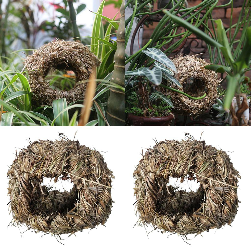 Bird Nest Woven Natural Straw Pet Parrot Pigeon Swallow Small-Habitat House Cage 