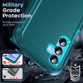 thumbnail image 2 of LeYi For Samsung Galaxy A15 5G Phone Case with Screen Protector 2-Pack 3-in-1 Rugged Case, Teal, 2 of 7