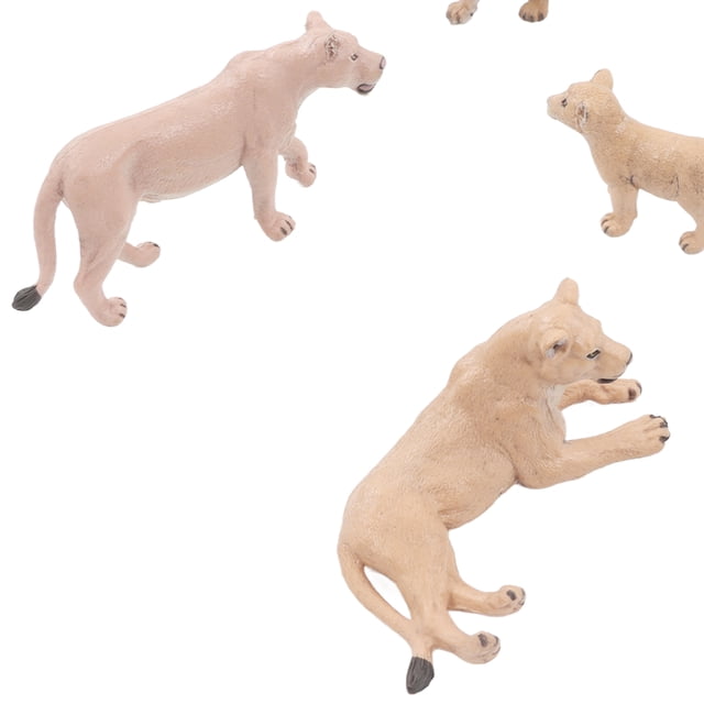 Modelo de animales salvajes simulados, 6 piezas, modelo de leones, mini estatua de animales salvajes, figuras de la familia de leones, fiel a su promesa