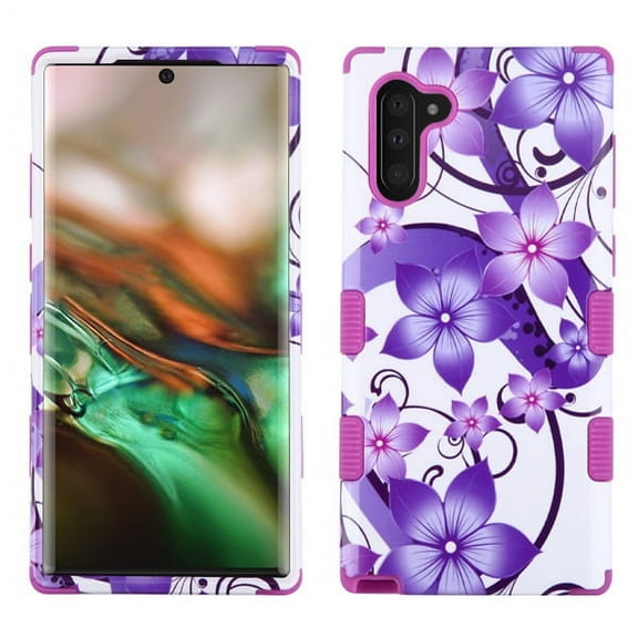 Samsung Galaxy Note 10 (6.3") Phone Case 3 in 1 Hybrid Impact Armor Hard PC & TPU Silicone Rubber Heavy Duty Rugged Bumper Shockproof Full Body Protective Hibiscus Flower Cover for Galaxy Note 10
