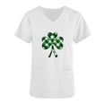 thumbnail image 4 of lcziwo St Patricks Day Scrub Tops for Women 2025 Fashion Shamrock Graphic Irish Shirts V Neck Short Sleeve Nursing Uniform Scrubs White M 50% Percent off Sales Today, 4 of 5