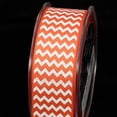 thumbnail image 2 of The Ribbon People Orange and White Chevron Grosgrain Craft Ribbon 1.5" x 120 Yards, 2 of 2