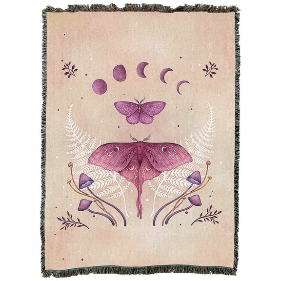 Pure Country Weavers Luna and Emerald Vintage Pink Large Tapestry Throw Woven from Cotton - Made in The USA (72x54)
