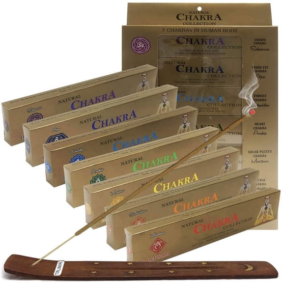 Chakras Incense Sticks Variety Pack And Incense Stick Holder Bundle