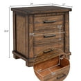 thumbnail image 2 of Three Drawer Reclaimed Pine Wood Nightstand, Natural, 2 of 6