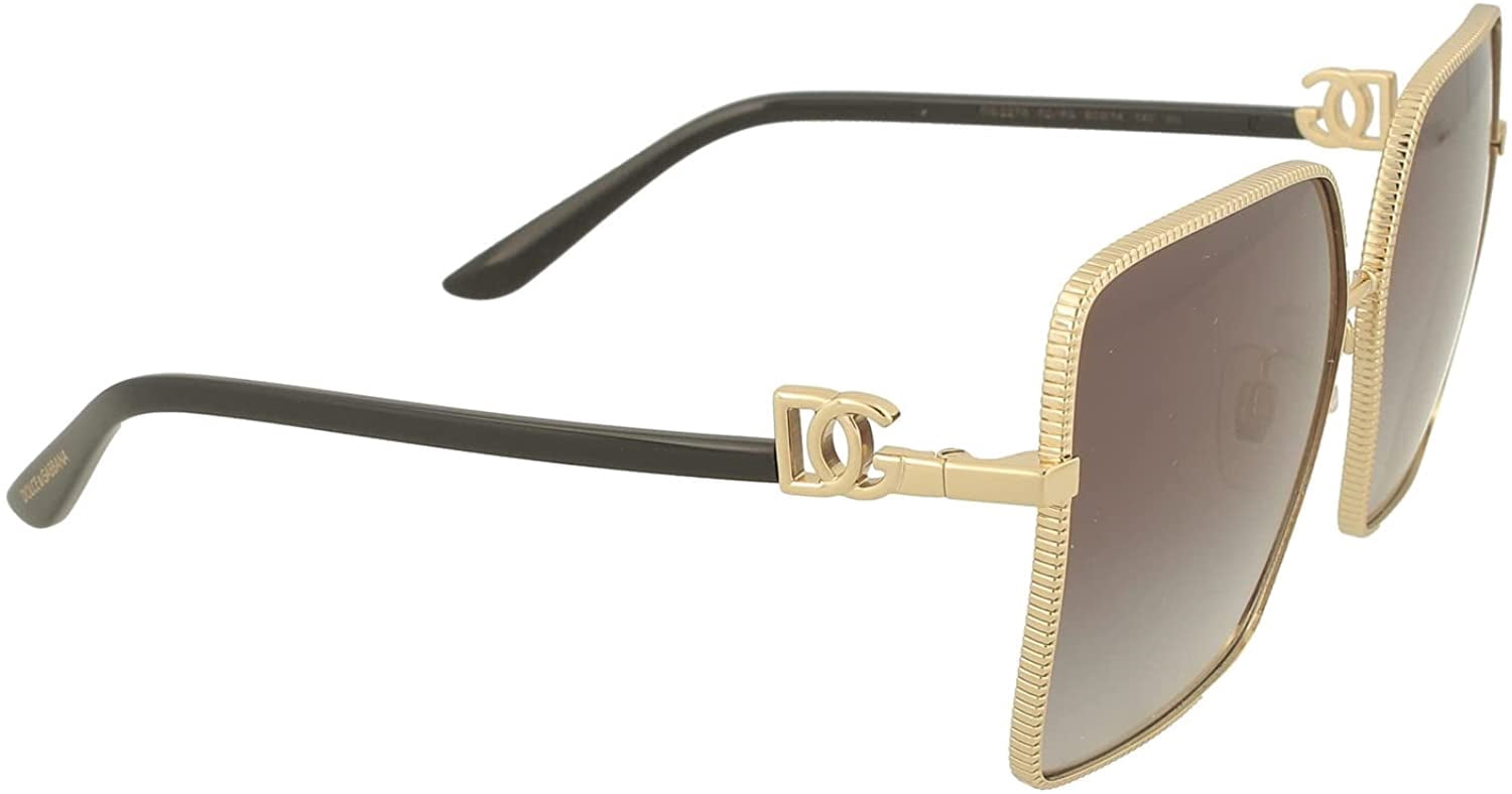 Dolce & Gabbana DG 2279 Metal Womens Square Sunglasses Gold 60mm Adult