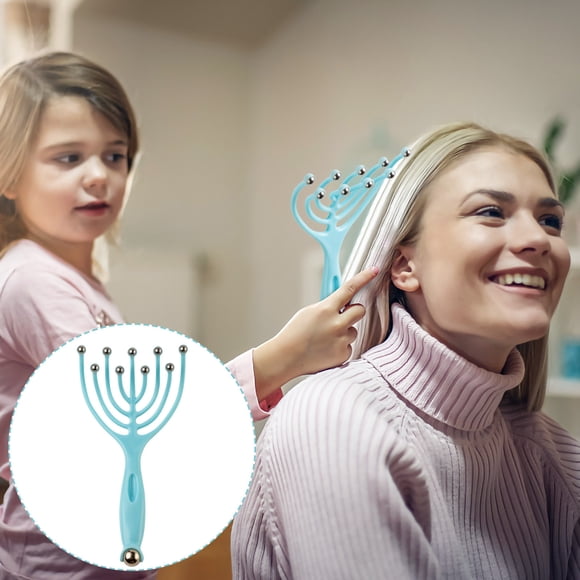 Fiudx Masajeador de Cuero Cabelludo, Spa de Manos Portátil Ergonómico, Diseño de Garra para Aliviar El Estrés, Estimula La Circulación Muscular, Ideal para Viajes, Oficina En Casa, Regalo Perfecto, C