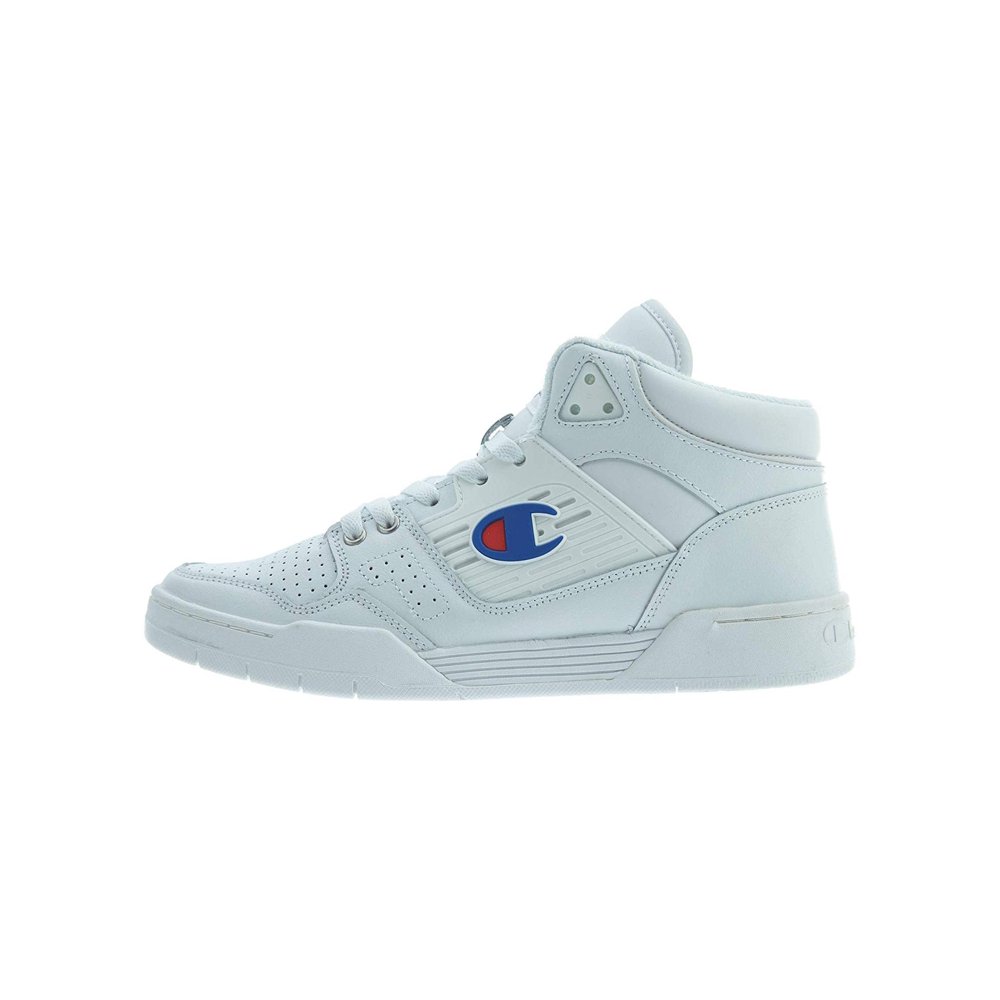 Champion Champion 3 On 3 Mens White Leather Lace Up Sneakers Shoes