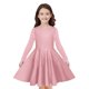 thumbnail image 1 of Odeerbi Niñas Manga Larga A-Vestido de Manga Larga Para Niñas Vestido Acampanado de Primavera Vestido Elástico de Colores Sólidos Vestido de Patinadora Twirly Vestido de Recital Escolar, 1 of 9