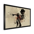 thumbnail image 2 of Designart 'Girl Playing Jazz Trumpet' Modern Framed Art Print, 2 of 4