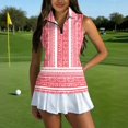 thumbnail image 2 of Women's Sleeveless Golf Shirt Collared Zip Up Collared Tank Top, Quick Dry Polyester for Tennis and Gym Red XL, 2 of 6