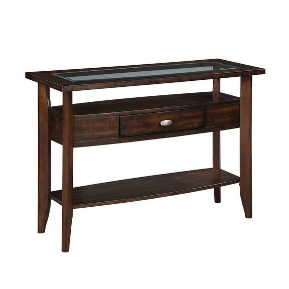 Furniture of America Eski Wood 1-Drawer Sofa Table in Dark Walnut