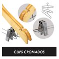 thumbnail image 3 of JAUZ IMPROVEMENT Pack 30 Ganchos de Madera para Ropa Con Barra de Metal y Clips (J0281), 3 of 4