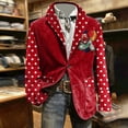 thumbnail image 2 of IWRICH Men's Mardi Gras Corduroy Printed Blazer Carnival Casual Holiday Suit Jacket Rave Party Holiday Coat with Pocket 11-Red 4XL, 2 of 5