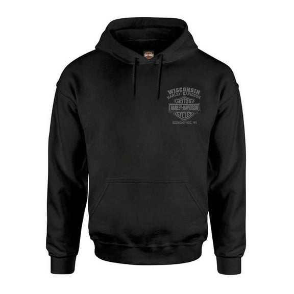 Harley-Davidson Men's Ghoulish Skull Cotton-Blend Pullover Hoodie, Black (5XL), Harley Davidson