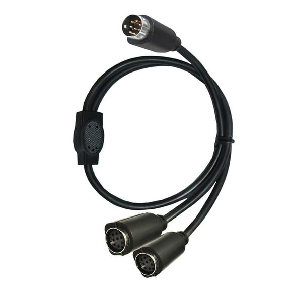 BIBABLYKE Mini Din 8-Pin Splitter Y Adapter Cable Mini Din 8 Cored Auditory/Video Cable S-Video Set-Top Box Cord 50CM