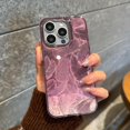 thumbnail image 2 of for iPhone 15 Pro Max Phone Case 6.7 inch, Aesthetic Bling Feather for Women Girls, Shockproof Soft TPU & Hard pc Crimson Purple, 2 of 11